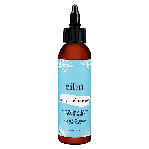 Cibu 3-in-1 Scalp Treatment - Soothing Peppermint Herbal Rinse - Advanced Care Hair and Exfoliating Scalp Treatment - 3.8oz