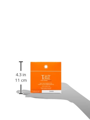 TanTowel Full Body Tan Towelettes - 5 Pack, Dark, 0.5 Fl Oz (Pack of 5)