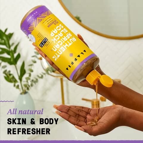 Alaffia Authentic African Black Soap, Wild Lavender, 2-Pack – All-in-One Moisturizing Cleanser for Face, Hands, Body & Hair, 32 Oz Ea