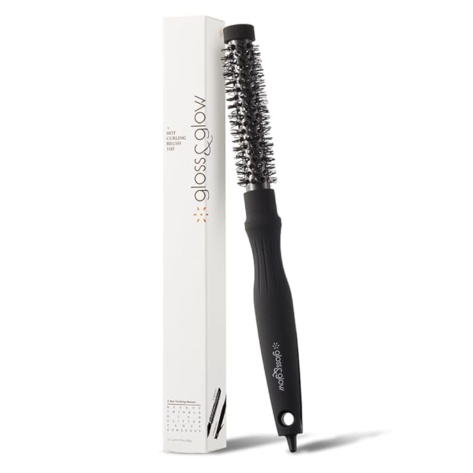 Professional Salon Round Brush with Ceramic Coating for Blow Drying - Salon Blowout Styling. Quick Styling and Voluminous Hair. (0.6 Inch)
