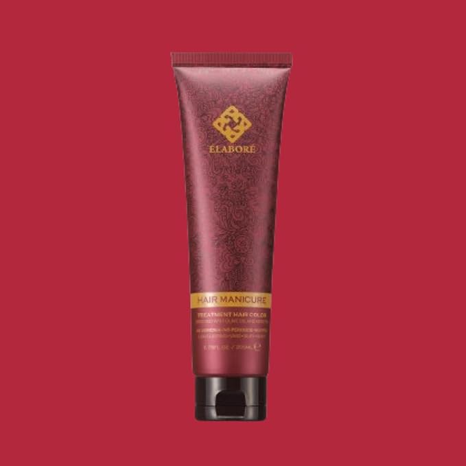 Elabore Hair Manicure Treatment Hair Color, 6.76 fl oz / 200 ml, With Olive Oil and Keratin, No Ammonia, No Peroxide, No PPD (Red, 200ml)