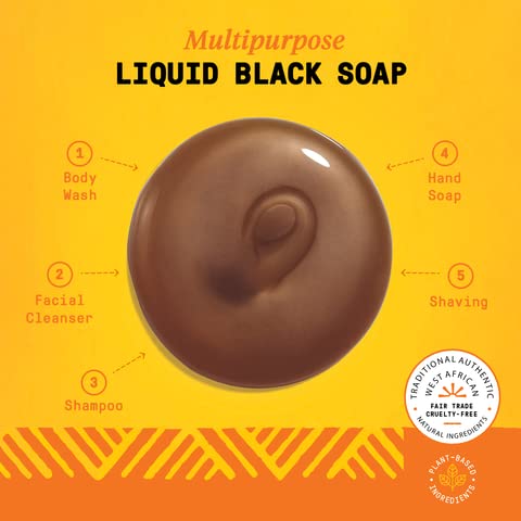 Alaffia Authentic African Black Soap, Unscented, 2-Pack – All-in-One Moisturizing Cleanser for Face, Hands, Body & Hair, 32 Oz Ea