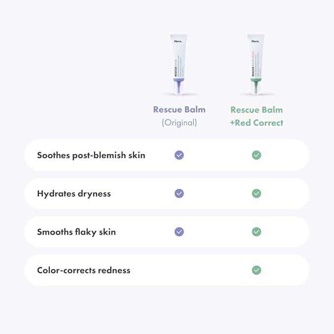 Rescue Balm Post-Blemish Recovery Cream from Hero Cosmetics - Intensive Nourishing and Calming for Dry, Red-Looking Skin - Dermatologist Tested and Vegan-Friendly (15 ml, 0.5 fl. oz)