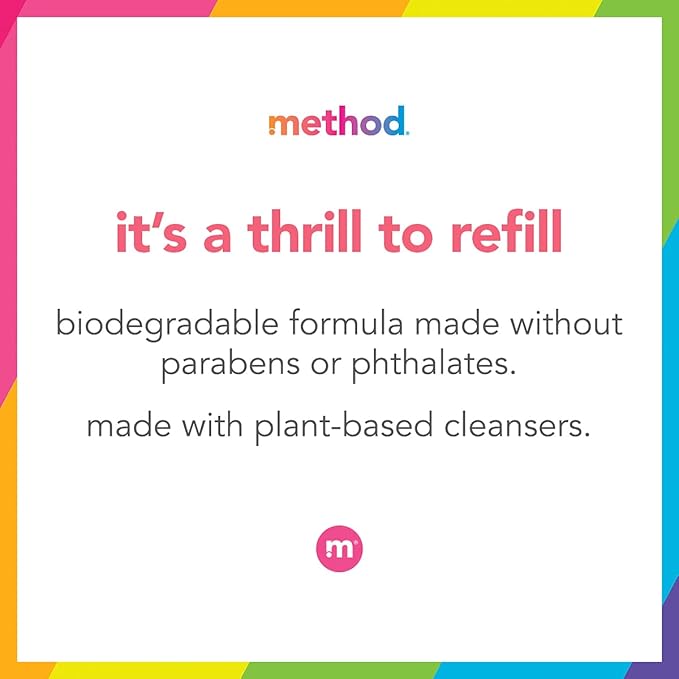 Method Premium Gel Hand Wash Refill, Vetiver + Amber, Recyclable Bottles, Biodegradable Formula, 34 fl oz (Pack of 4) (Packaging May Vary)