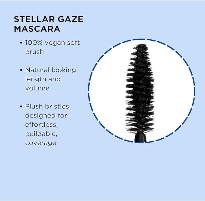 Pacifica Stellar Gaze Mascara – Stardust (Brown) Length & Strength, Natural Mineral Mascara with Coconut & Vitamin B, Long-Wearing, Vegan
