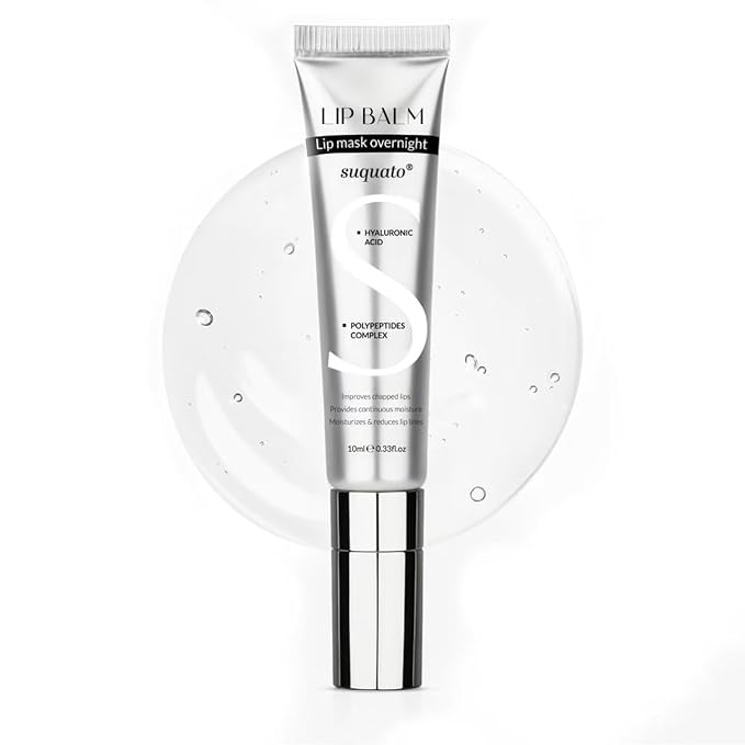 Peptide Lip Treatment Butter Balm: Mini Plumping Gloss Set for Dry Care, With Hyaluronic Acid and Mask Overnight for Glowy Skin, Travel Size Night Hydrating Balm