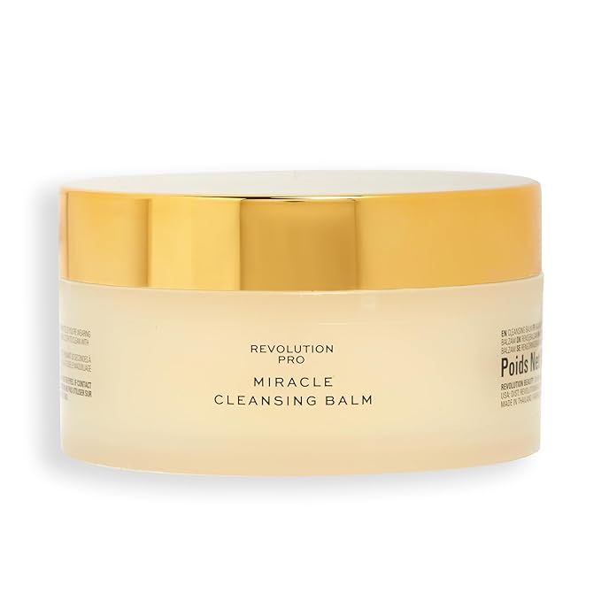 Revolution Pro Miracle Vegan Collagen Cleansing Balm, Hydrating & Nourishing Face Cleanser & Makeup Remover, Vegan & Cruelty-Free, 3.4 oz