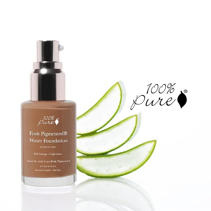 100% PURE Water Foundation Full Coverage Hydrating Makeup, Fl Oz
