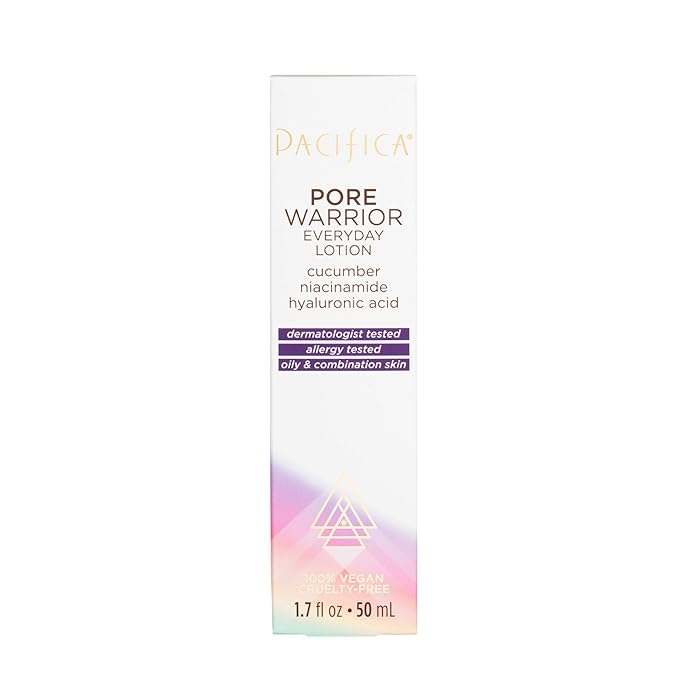 Pacifica Pore Warrior Everyday Face Lotion Acne Fighting - Niacinamide, Cucumber and Hyaluronic Acid1.7 oz