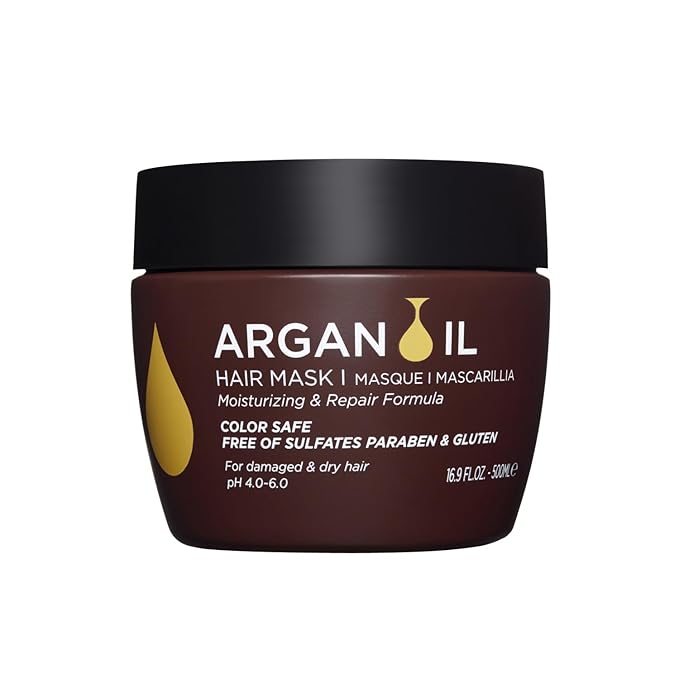Luseta Argan Oil Hair Mask for Damaged Hair Deep Conditioning Thickening for Thin Hair Hydrate for Dry Hair 16.9 oz