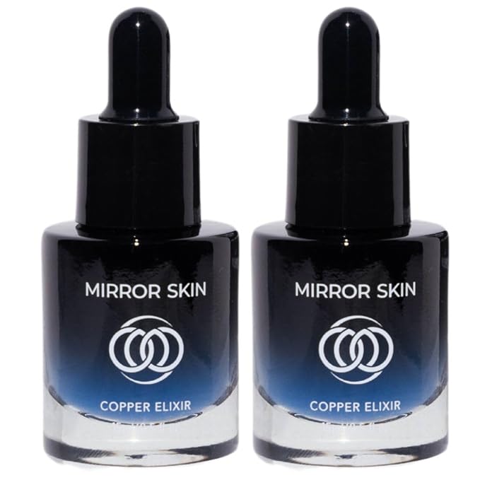 Copper Peptides Face Serum - Boost Collagen & Cell Renewal - Firm, Tone & Glow - Shea Butter, Witch Hazel & Apple Stem Cells - Facial Skin Care Products, Beauty & Self Care - (2 Pack)