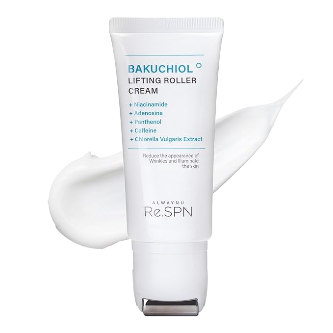 Re.SPN Bakuchiol Lifting Roller Cream, Niacinamide, Retinol, Adenosine, Caffeine | Self-Care, Vegan, Intense Hydration | Korean Face and Neck Cream with Guasha, Korean Skin Care(50ml/1.69 fl oz)