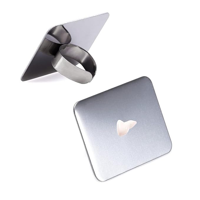Alipis 2Pcs Nail Art Palette Ring, Stainless Steel