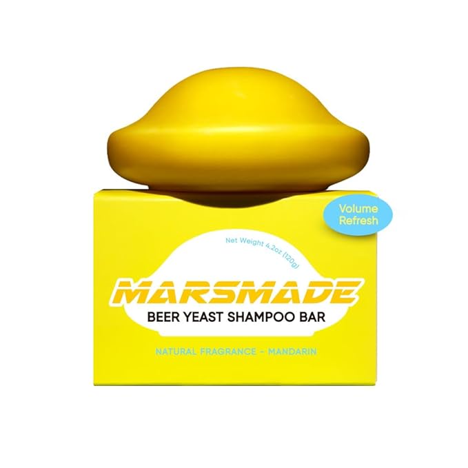 Beer Yeast Shampoo Bar 2.0 - Hydrating & Moisturizing Natural Hair Soap Bar Shampoo for Hair Volume & Scalp Nourishment - Bathing Soap Solid Shampoo for All Hair Types (120g, 4.23oz)