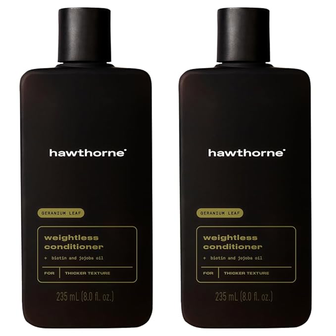 Hawthorne Men's Weightless Conditioner. For Thinning and Thin Hair. Delivers Silky Smooth & Strong Hair with a Weightless Formula. Sulfate-Free, Paraben Free. 8 fl. oz. 2-Pack.
