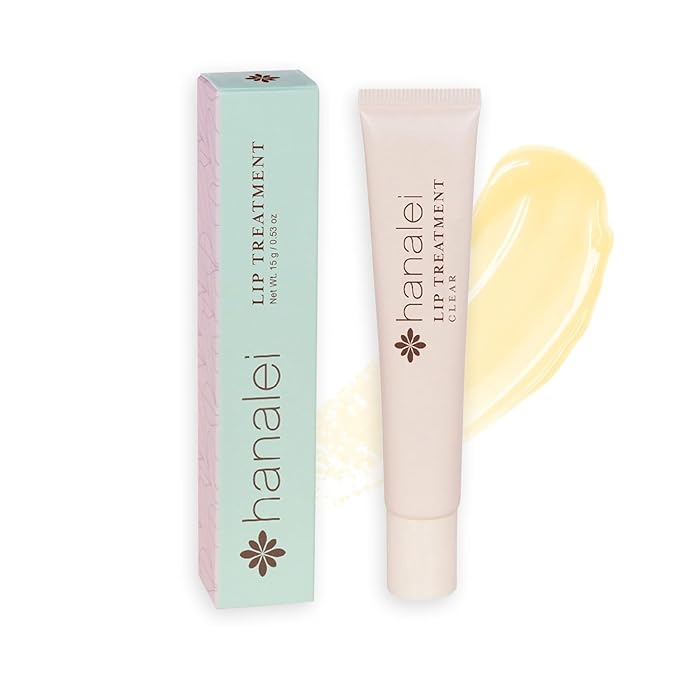 Hanalei Lip Treatment for Dry, Chapped Lips – Intensive Overnight Moisturizer with Kukui Oil, Shea Butter & Grapeseed Oil – Hydrating Balm for Healing Cracks – Clear Tint, Full-Size 15g – Cruelty-Free