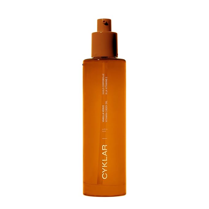 Vitamin C Body Oil for Women and Men. Moisturizing Vanilla Verve Scented Body Serum for Glowing Skin. Nourishing, Hydrating After-Shower and Bath Skin Care Moisturizer, 4.2 Fl Oz