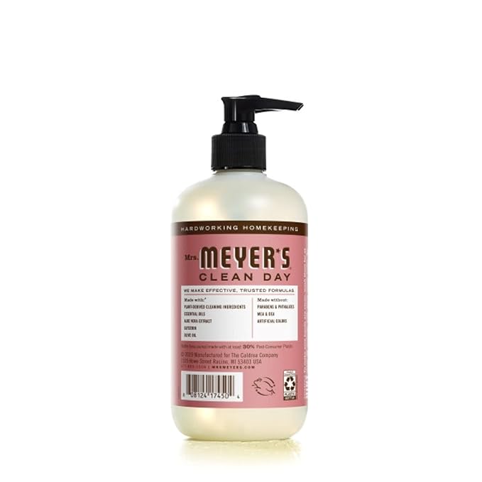 MRS. MEYER'S CLEAN DAY Hand Soap, Made with Essential Oils, Biodegradable Formula, Rosemary, 12.5 fl. oz - Pack of 6