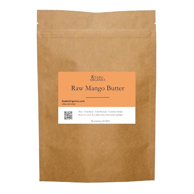 3Lbs MANGO BUTTER PREMIUM Organic Unrefined Raw Virgin 100% Pure Cold Press Grade A Non GMO 100% Natural For Skin BodyCare Beauty Moisturizer DIY For Body Butters, Soap Making,Lotions, Creams…