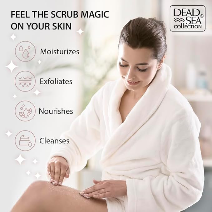 Dead Sea Collection Apple Cinnamon Salt Scrub – Exfoliating Body Scrub for Women – Moisturizing and Nourishing Skin – with Pure Oils and Dead Sea Minerals (23.28 Oz)