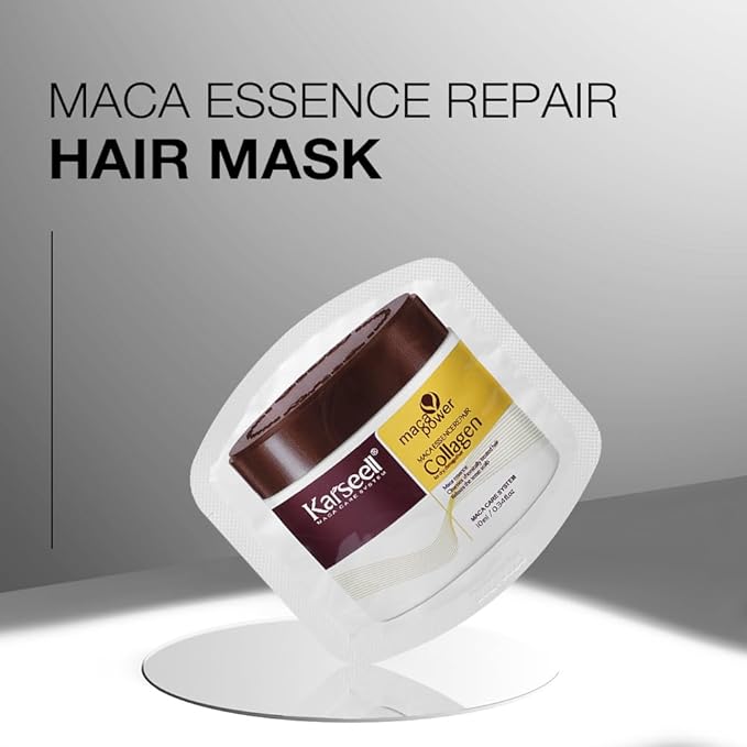 Karseell Collagen Hair Treatment Deep Repair Conditioning Argan Oil Collagen Hair Mask Essence for Dry Damaged Hair All Hair Types 10ml/ 0.34oz(24 packs