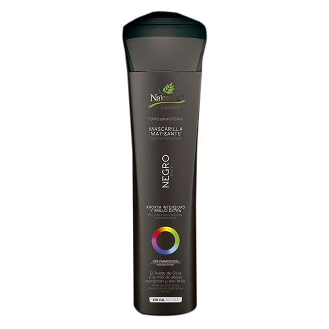 Naissant Cool Black Hair Toning Mask | Eliminates Brassiness | Neutralizes Yellow & Orange Tones | Paraben, Ammonia & Sulfate Free | Pro-Vitamin B5, Olive Oil & Honey (Negro) 10.1 Fl