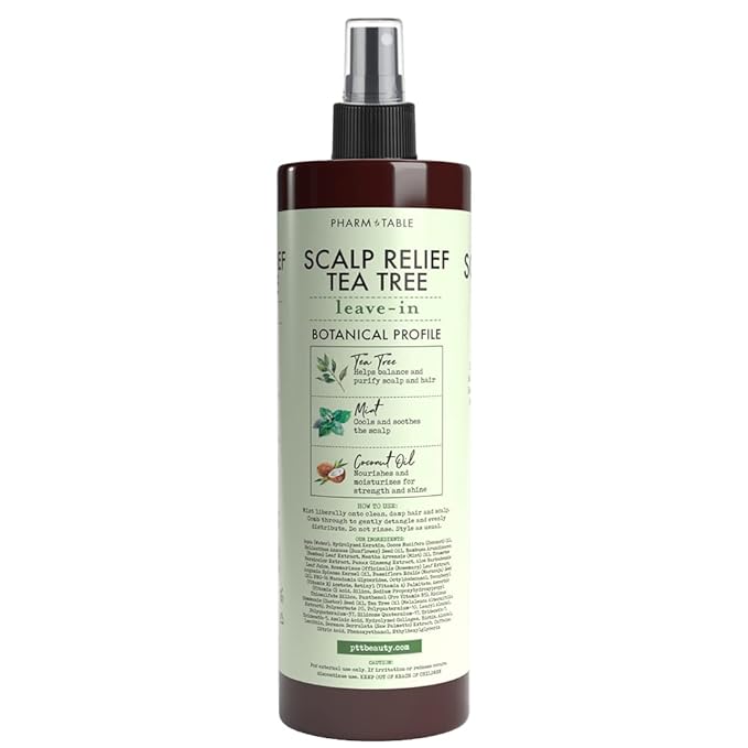Scalp Relief Tea Tree Leave-In Conditioner, Soothes Itchy, Dry Scalp, Hydrates, Detangles & Nourishes Hair, Lightweight Formula, 240ml/8 fl oz