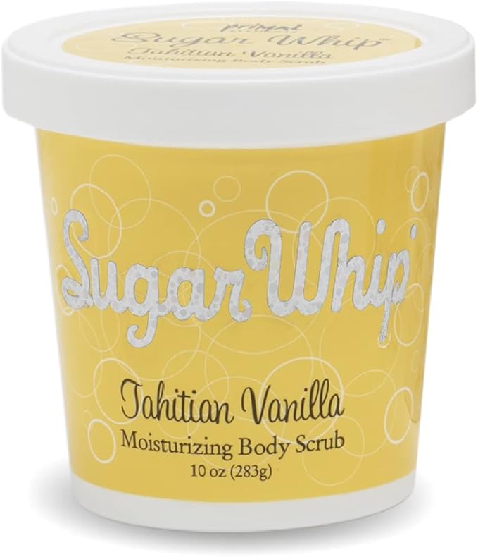 Primal Elements Sugar Scrub, Exfoliating Sugar Whip, Face and Body Cleanser, Moisturizer, Tahitian Vanilla, 10 oz Package