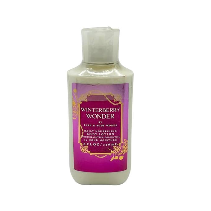 Bath & Body Works WINTERBERRY WONDER 2pc bundle - Fine Fragrace Mist & Body Lotion - Gift set with a Red Bow for Holidays & Gifts