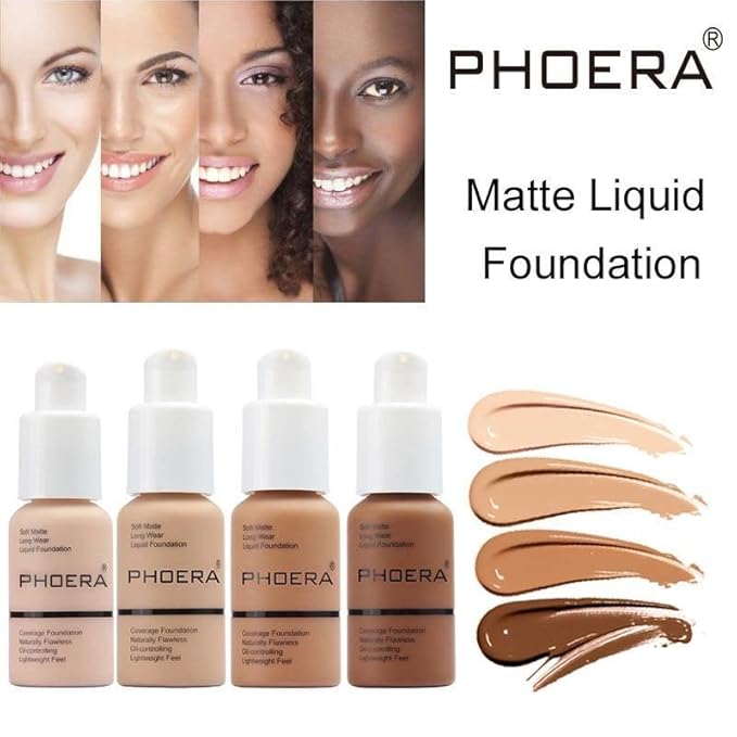 PHOERA Foundation, Flawless Soft Matte Liquid Foundation Makeup