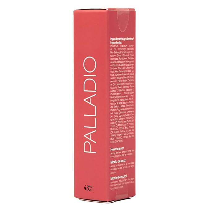 Palladio Butter Balm - Hydrating Lip Balm with Sheer Tint, Aloe, Peptides, Shea Butter, and Vegan Formulation for Instant Moisture, Shine, and Soothing Lip Care, Strawberry Shortcake