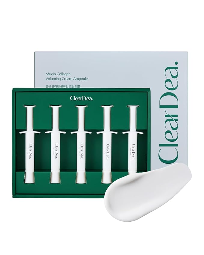 Mucin Collagen Cream Ampoule for face – Collagen-Powered Hydrating & Firming Skincare, Non-Greasy, Revitalizing Serum Glass Skin Korean Beauty for All Skin Types, 4ml x 5