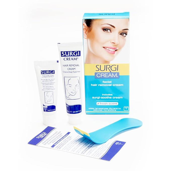 Surgi Wax Facial Hair Remover Cream, Hair Remover for Face, 1 Ounce Tubes (Pack of 3)