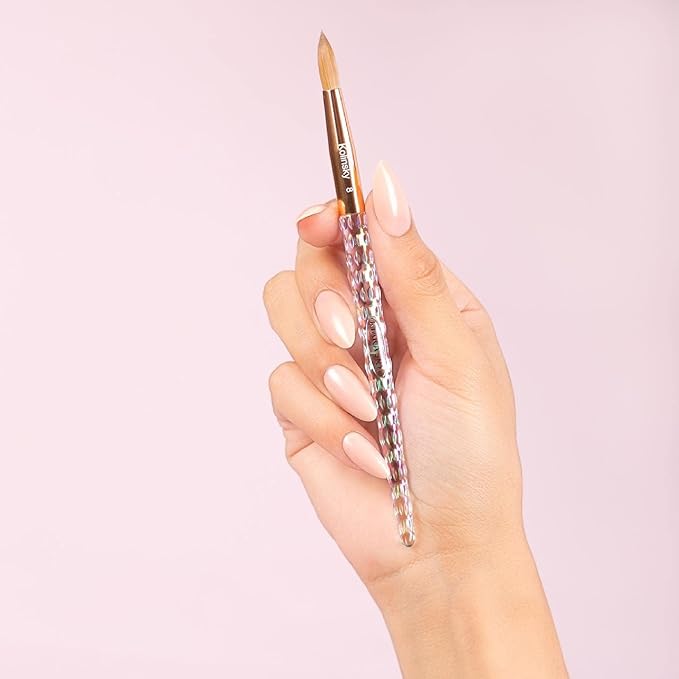 Kiara Sky Crystal Acrylic Kolinsky Nail Brush (Clear, #14)