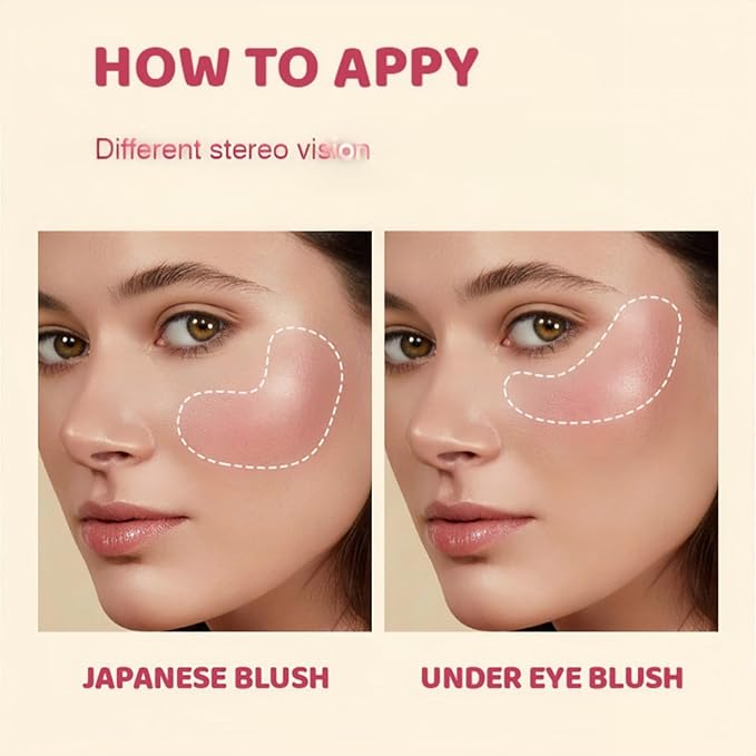 Shiny Blush 12 Color Cream High-Pigmented Buildable Face Blush Long-Lasting Natural Look Face Blush for Cheeks (Color 01)