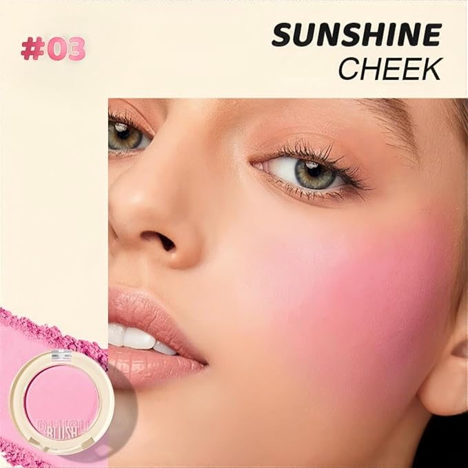 Shiny Blush 12 Color Cream High-Pigmented Buildable Face Blush Long-Lasting Natural Look Face Blush for Cheeks (Color 01)