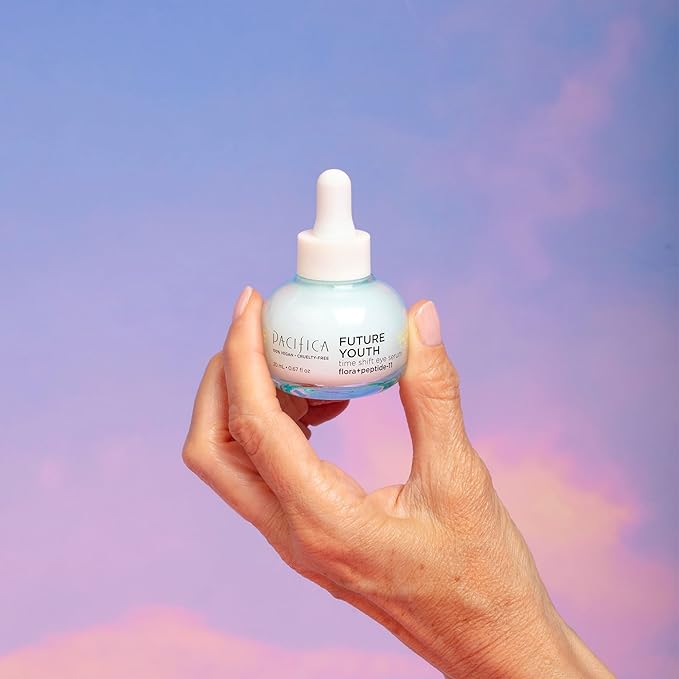 Pacifica Future Youth Time Shift Eye Serum – Peptide Eye Serum for Fine Lines & Dark Circles, Lifting & Firming Under Eye Treatment w/Flora + Peptide-11, Unscented Hydrating Gel for All Skin Types