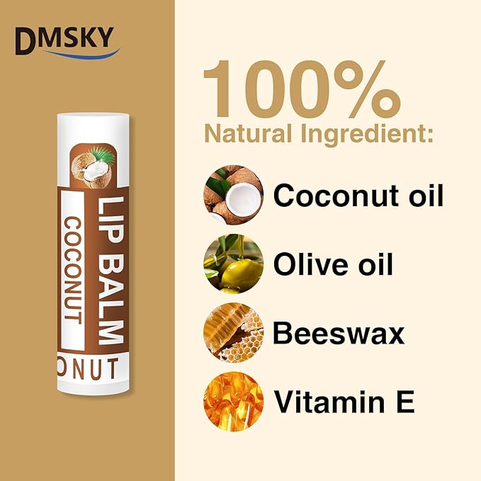 DMSKY 120 Pack Lip Balm, Natural