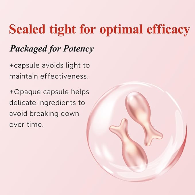 HKH Retinol Face Serum Oil - Anti-Again Night Serum Capsules with Vitamin E, Reduce Wrinkles, Firm & Hydrate Skin, Non-Greasy Formula, Travel-Friendly Skincare, with Scissors, 48 Capsules