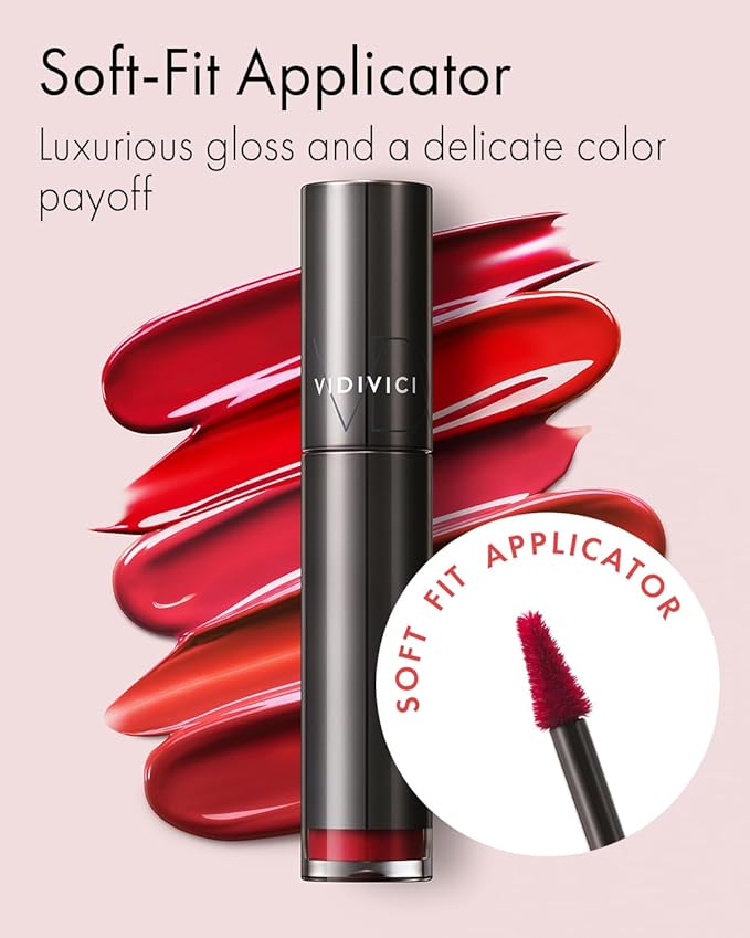 VIDIVICI Millennial Tint Glit - Transfer Proof Moisture Korean Lip Tint with Long-Lasting Color, Lightweight Water Jelly Texture, Hydrating & Smudge-Free Lip Stain, 0.13oz (03 LOVE GROSE)