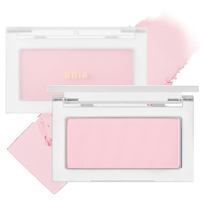BBIA Ready To Wear Powder Cheek Blush 3 Color β Buildable & Blendable Soft Blush for Cheeks, Matte & Shimmery Finish, Lightweight, Long-Lasting, Vegan, Korea Face Makeup, 0.19oz (01 POWDER PINK)