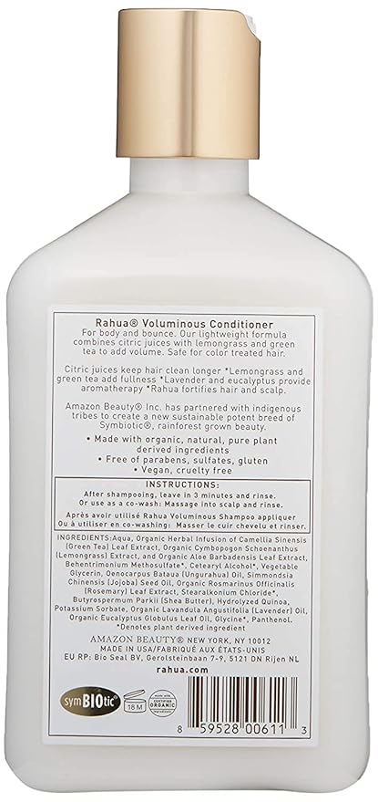 Rahua Voluminous Hair Conditioner, 9.3 Fl Oz, Natural, Plant Based Derived Ingredients, Lavender & Eucalyptus Scent, Moisturizing Hair Care for Volume, Weightless Formula for Silky Shiny Hair