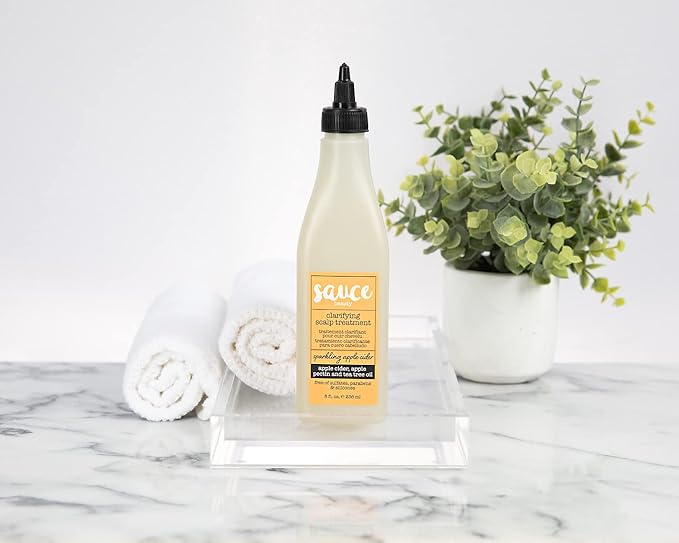 SAUCE BEAUTY Clarifying Scalp Treatment (8 Fl Oz ) Sparkling Apple Cider Scalp & Hair Cleanser, Buildup remover with Apple Cider Vinegar & Tea Tree Oil for Dry, Itchy Scalp, All Hair Types