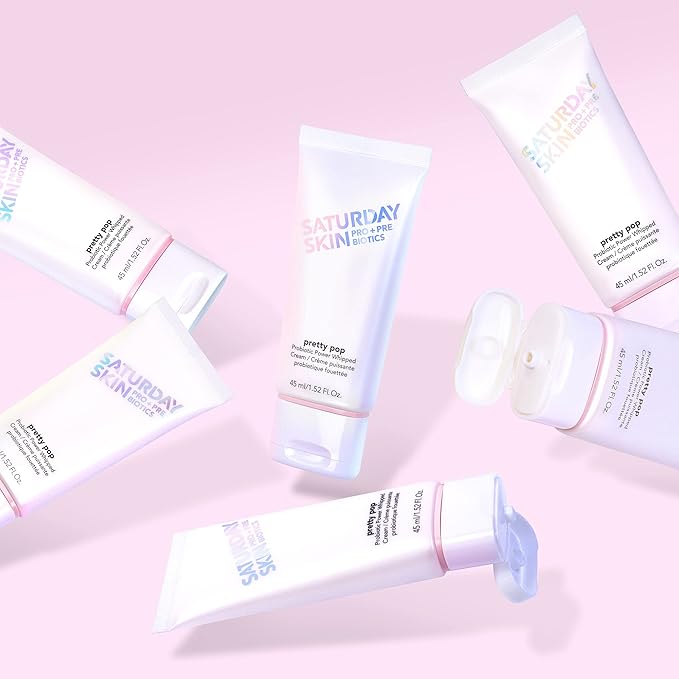 Saturday Skin Pretty Pop Prebiotics and Probiotics whipped Moisturizing cream Nourishing Allure Best of Beauty K-Beauty Winner 2020 (1.52 Fl Oz)