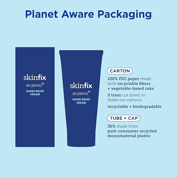 Skinfix Eczema+ Hand Relief Cream: Hydrating Hand Repair Cream to Address Eczema & Dry, Cracked, Sensitive Skin, 3 Fl Oz