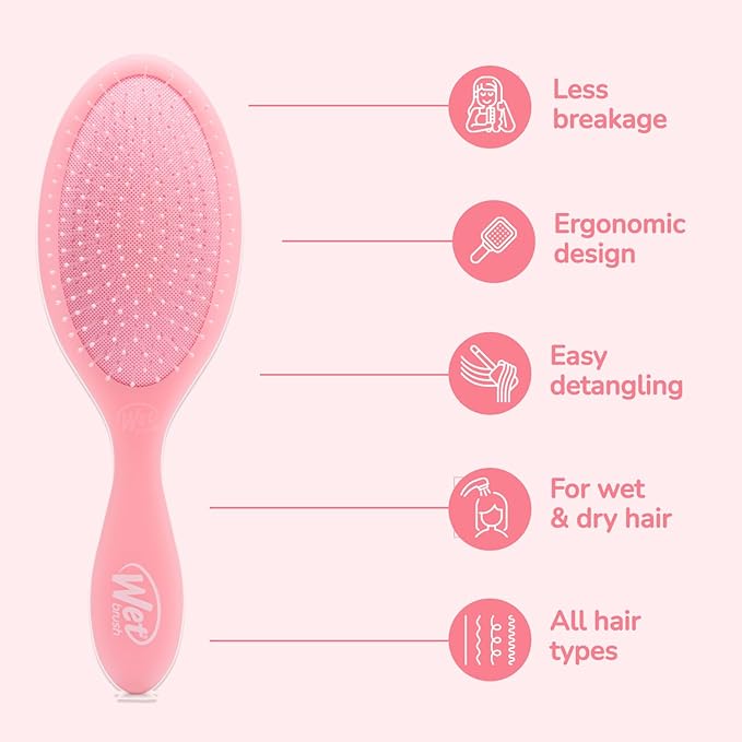 Wet Brush Original Detangler, Pink Drink (Summer Quencher), Ultra-Soft IntelliFlex Bristles Glide Through Tangles, Detangling Hair Brush (Wet & Dry), Women & Men, Limited Edition