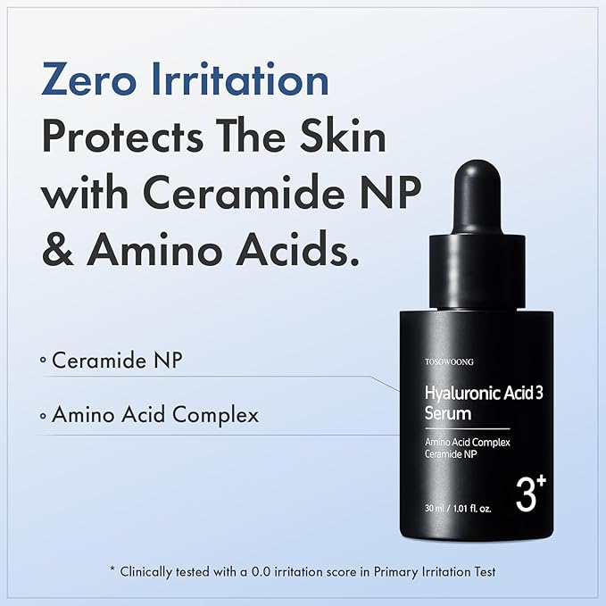 Hyaluronic Acid 3% Serum, 30,030ppm Sodium Hyaluronic Acid, Hydration, Moisture Boosting Facial Serum for Fine Lines & Wrinkles, Plump & Repair Dry Skin, Korean Skin Care, 30ml, 1.01 fl.oz.