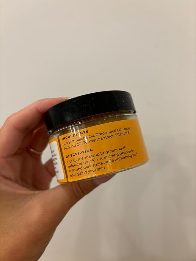 GLO Melanin Turmeric Scrub for Dark Spots, Brightening Inner Thighs Bikini Area Underarms, Natural Exfoliating Face