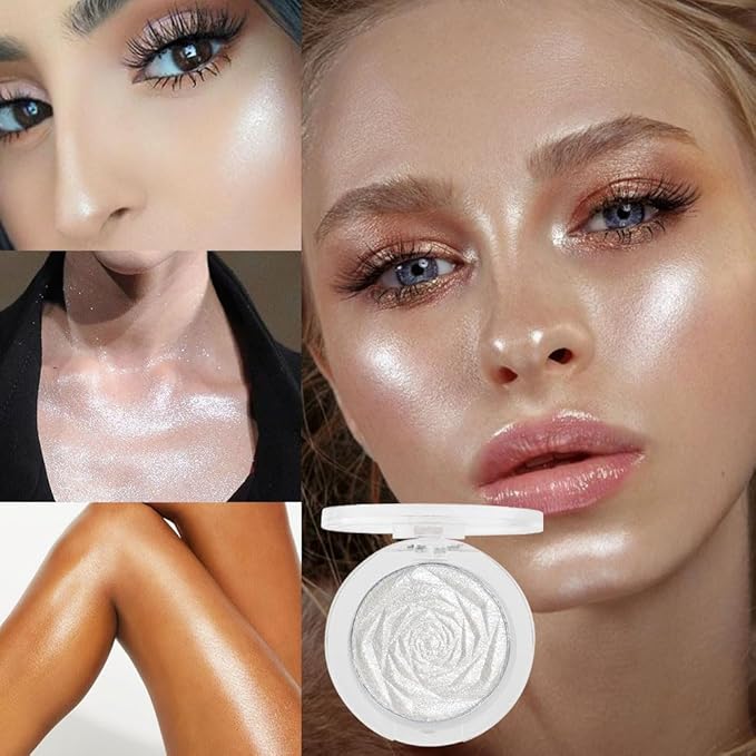 Pearl White Face Highlighter Makeup Shimmer Glitter Rose
