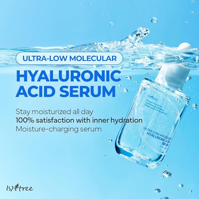 ISNTREE Ultra-low Molecular Hyaluronic Acid Serum 50ml, 1.69 fl.oz | Korean Skincare | Quick Absorbing | Deep Hydration & Skin Smoothing | Vegan Skincare